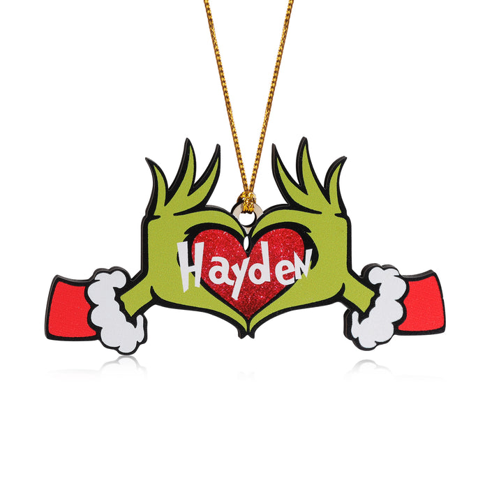 Personalised Heart Christmas Ornament - handmade