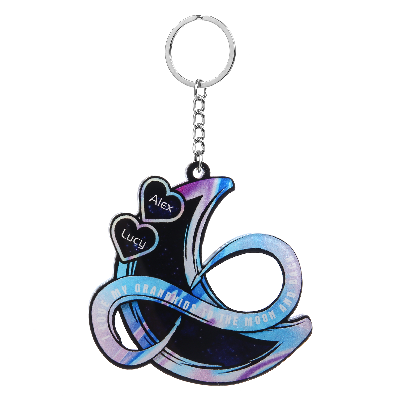 Personalised Heart & Moon Christmas Ornament - handmade