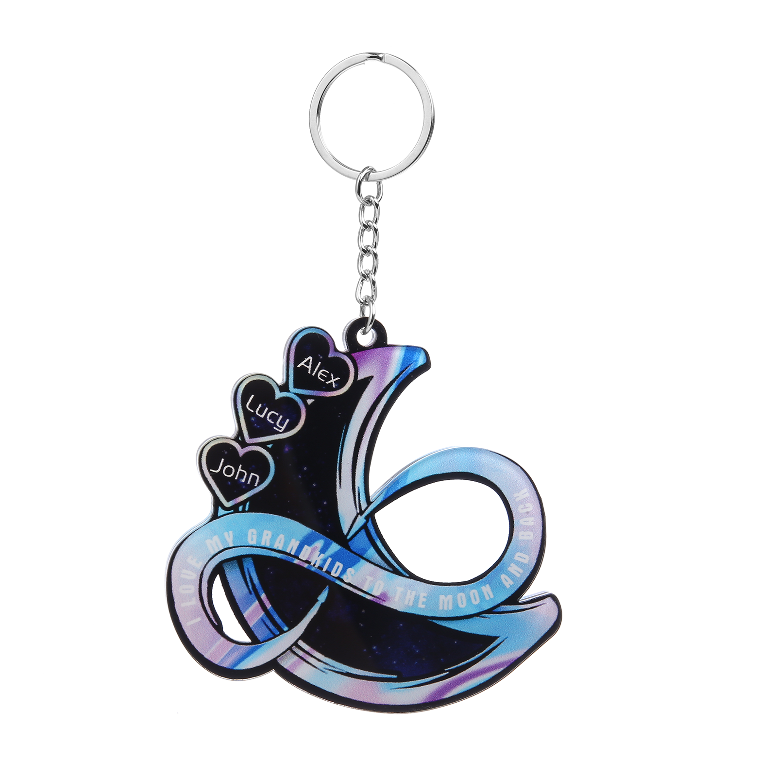 Personalised Heart & Moon Christmas Ornament - handmade