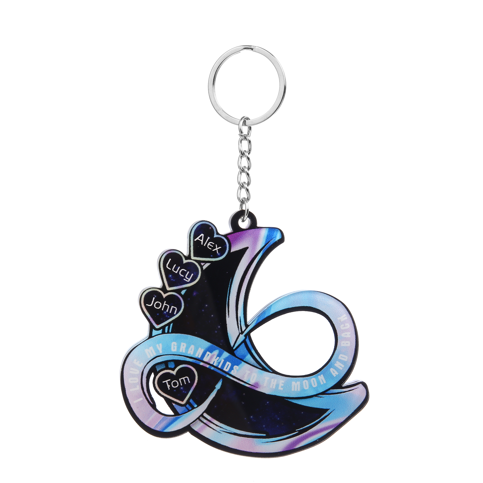 Personalised Heart & Moon Christmas Ornament - handmade