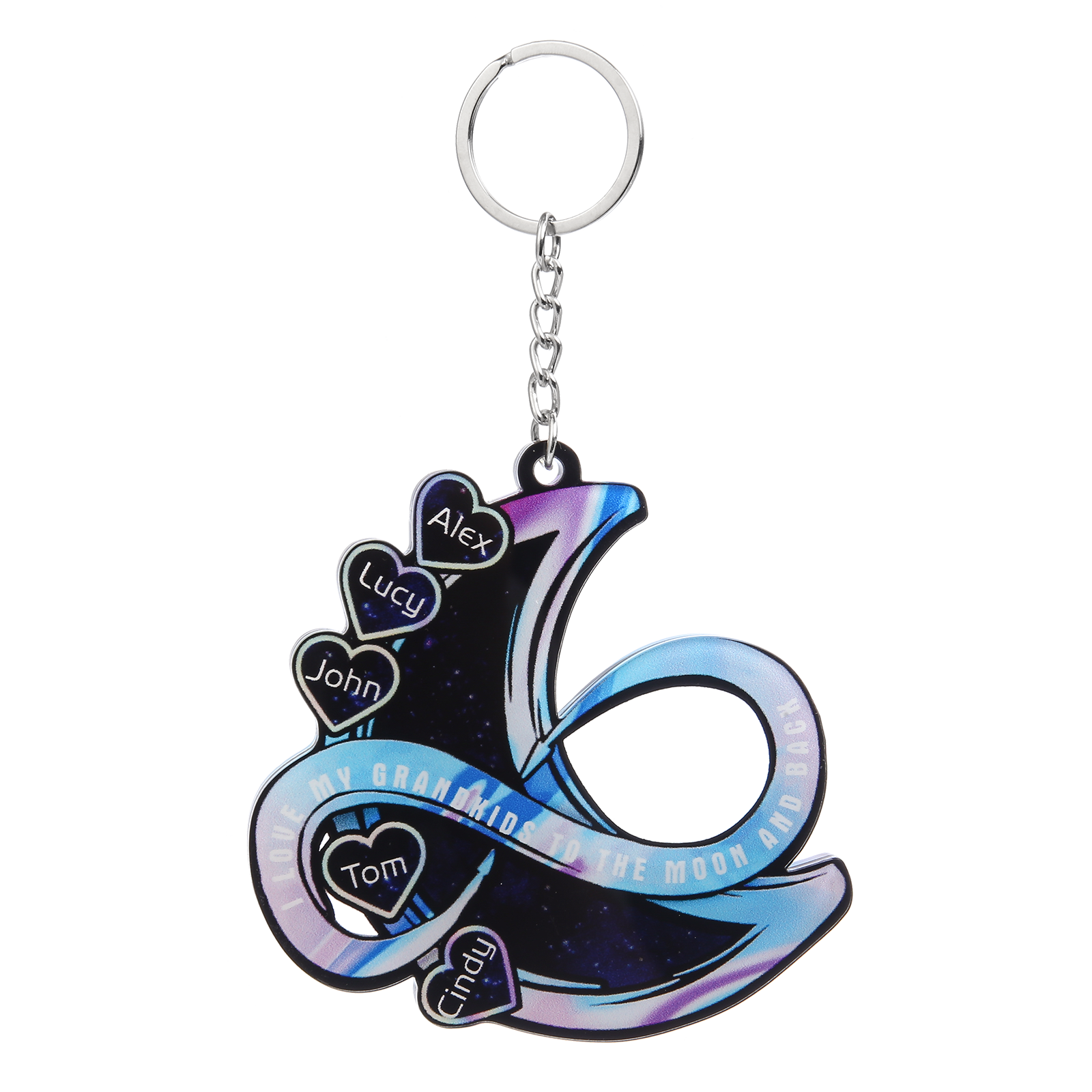 Personalised Heart & Moon Christmas Ornament - handmade