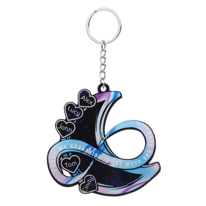 Personalised Heart & Moon Christmas Ornament - handmade