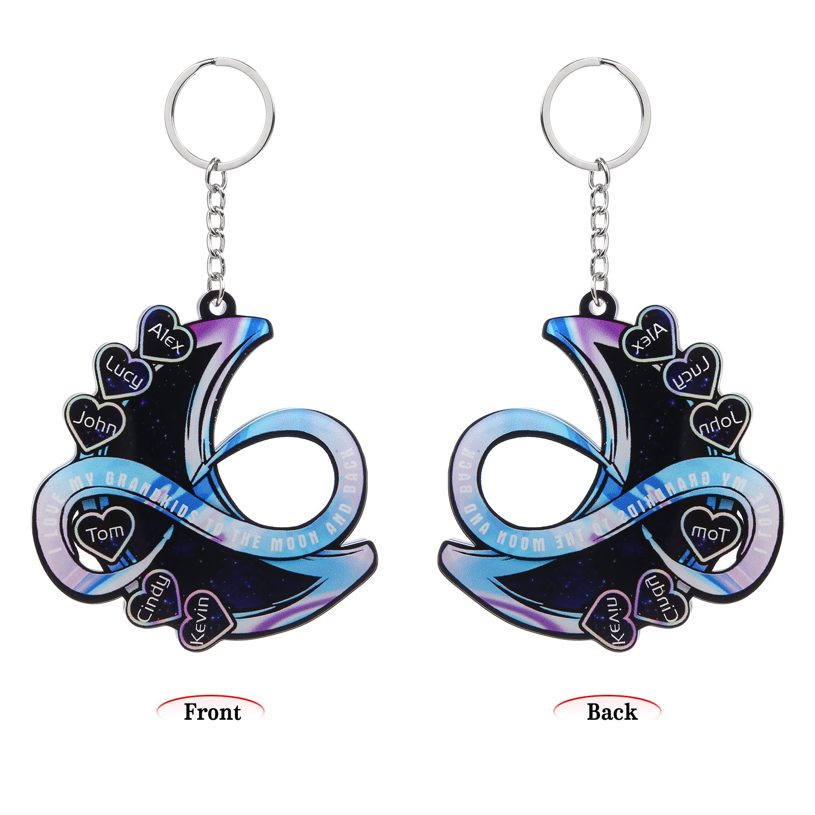 Personalised Heart & Moon Christmas Ornament - handmade