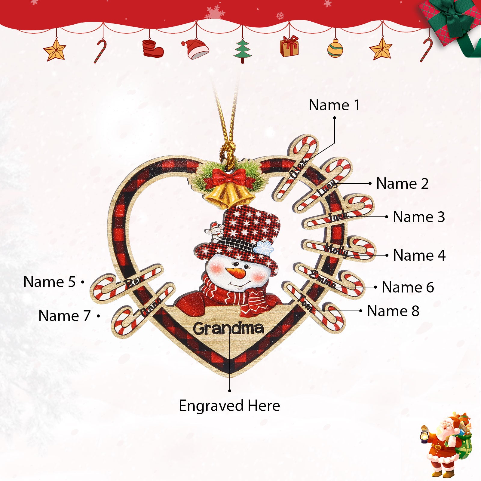 Personalised Heart Christmas Ornament - handmade