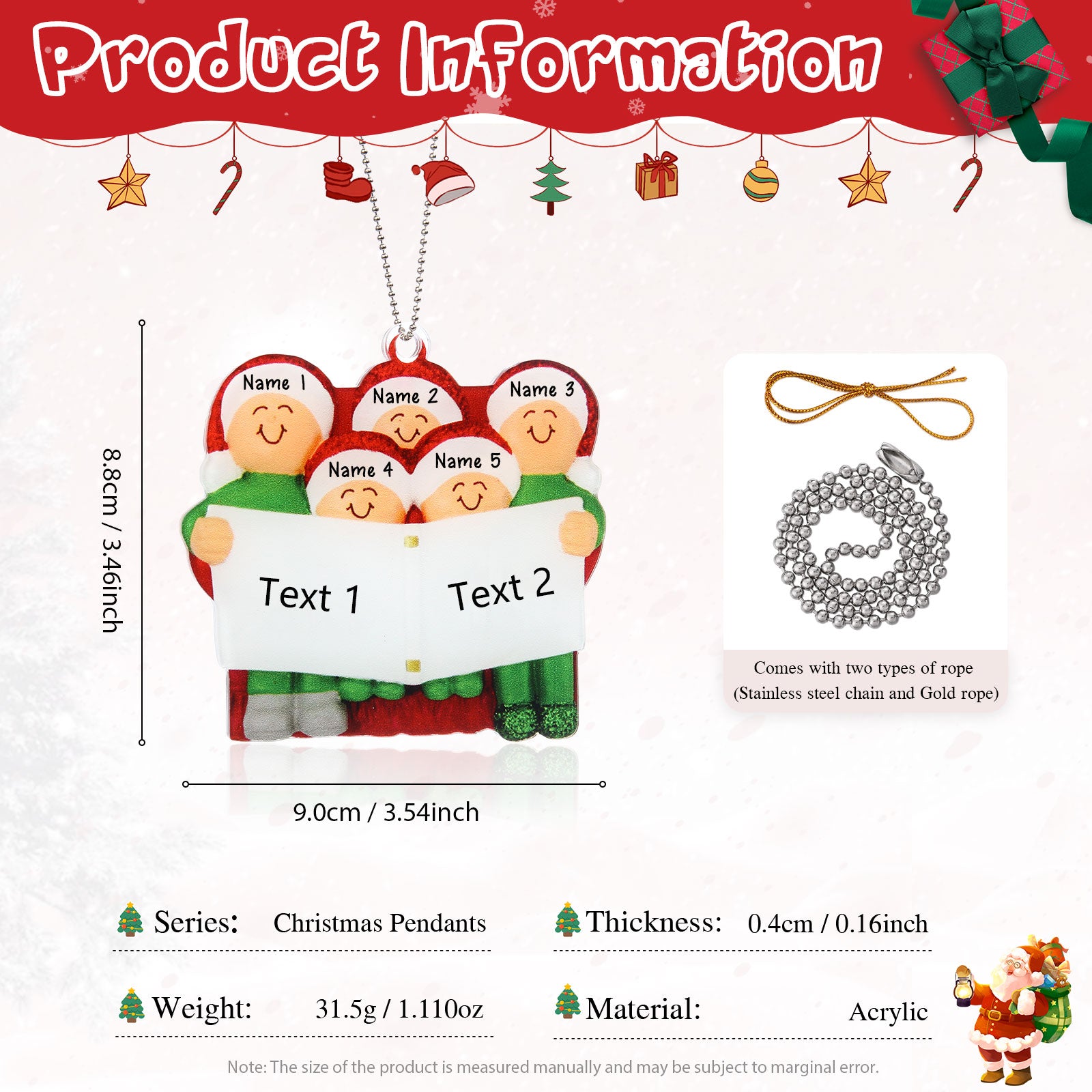 Personalised Christmas Name Ornament - handmade