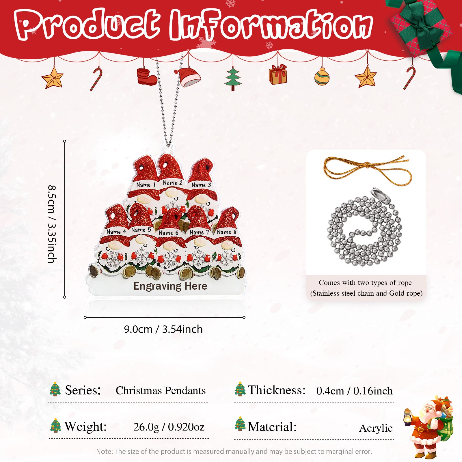 Personalised Christmas Name Ornament - handmade