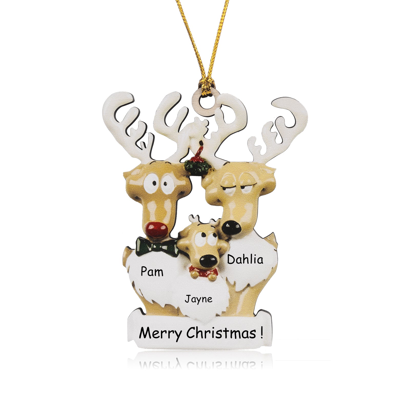 Personalised Elk Christmas Ornament - handmade