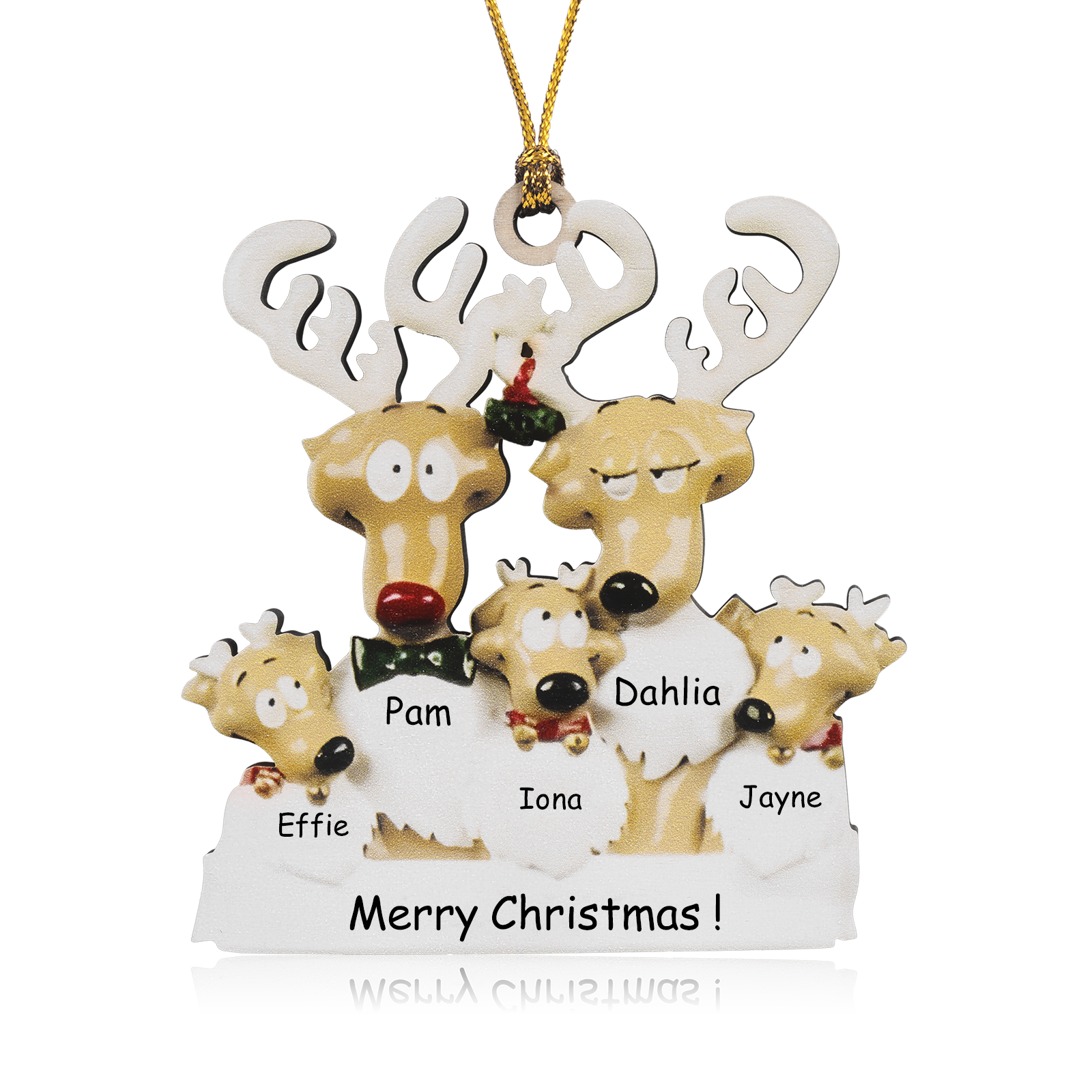 Personalised Elk Christmas Ornament - handmade