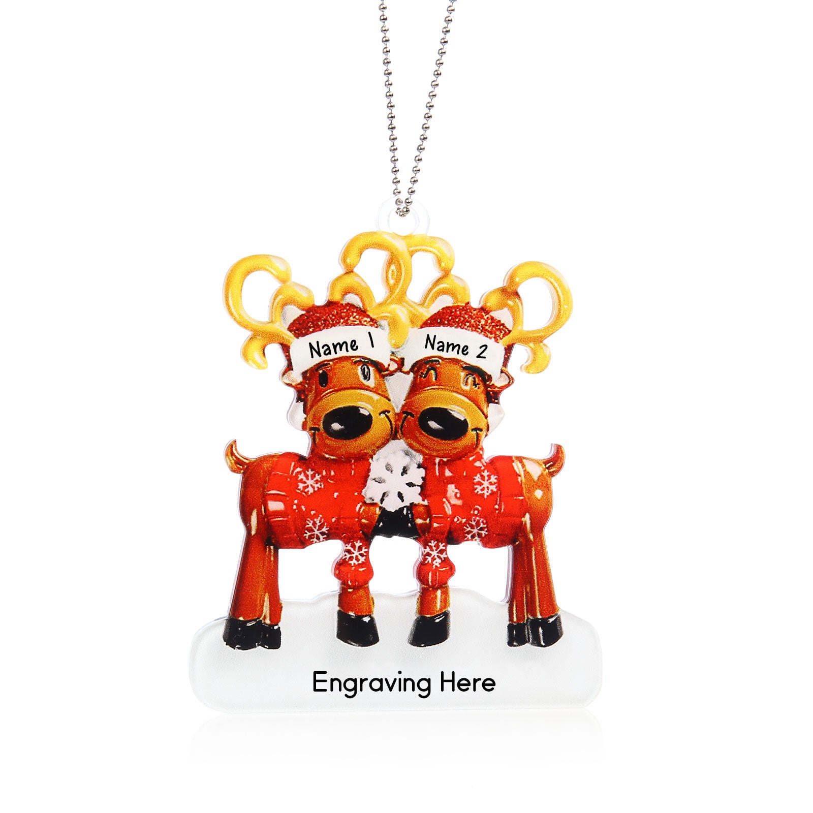 Personalised Elk Christmas Ornament - handmade