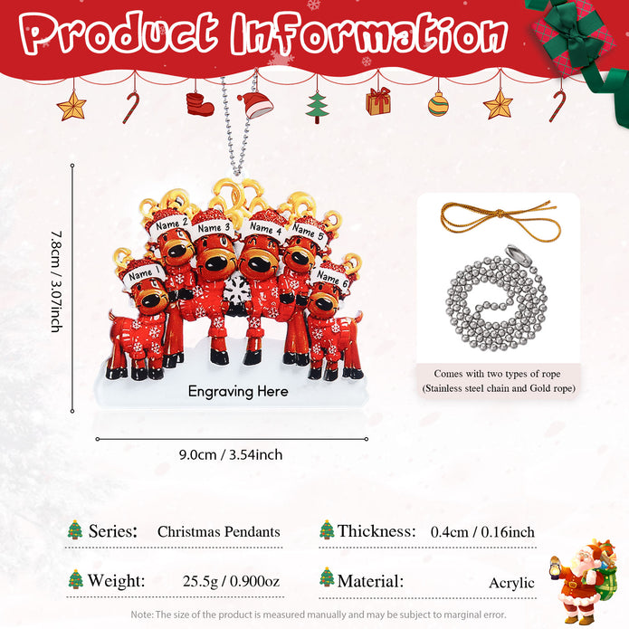 Personalised Elk Christmas Ornament - handmade