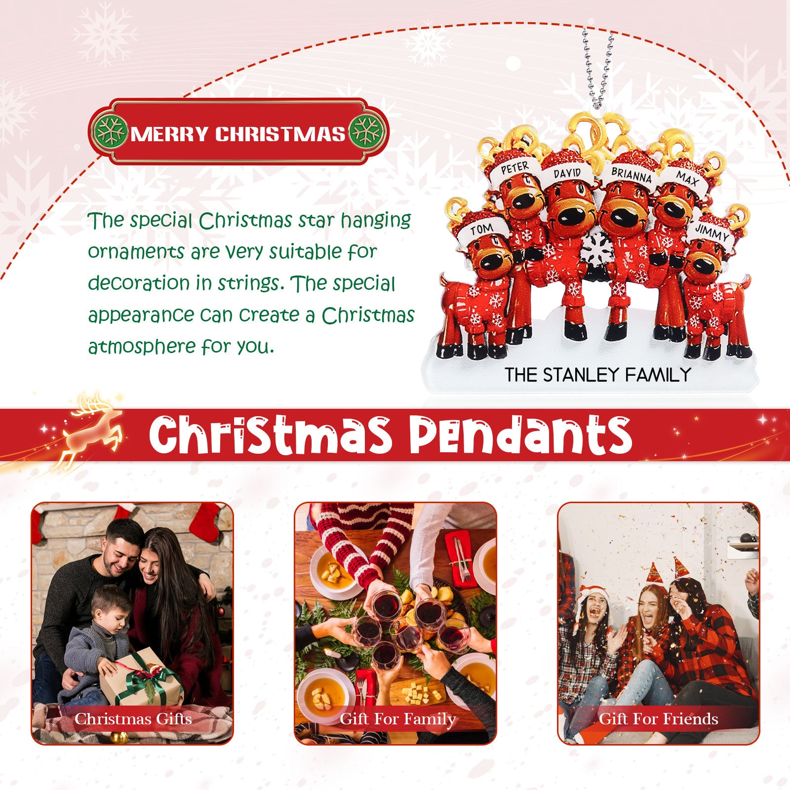 Personalised Elk Christmas Ornament - handmade