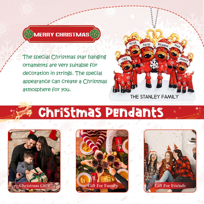 Personalised Elk Christmas Ornament - handmade