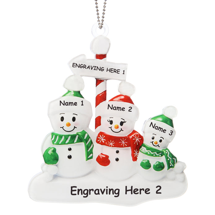 Personalised Snowman Christmas Ornament - handmade