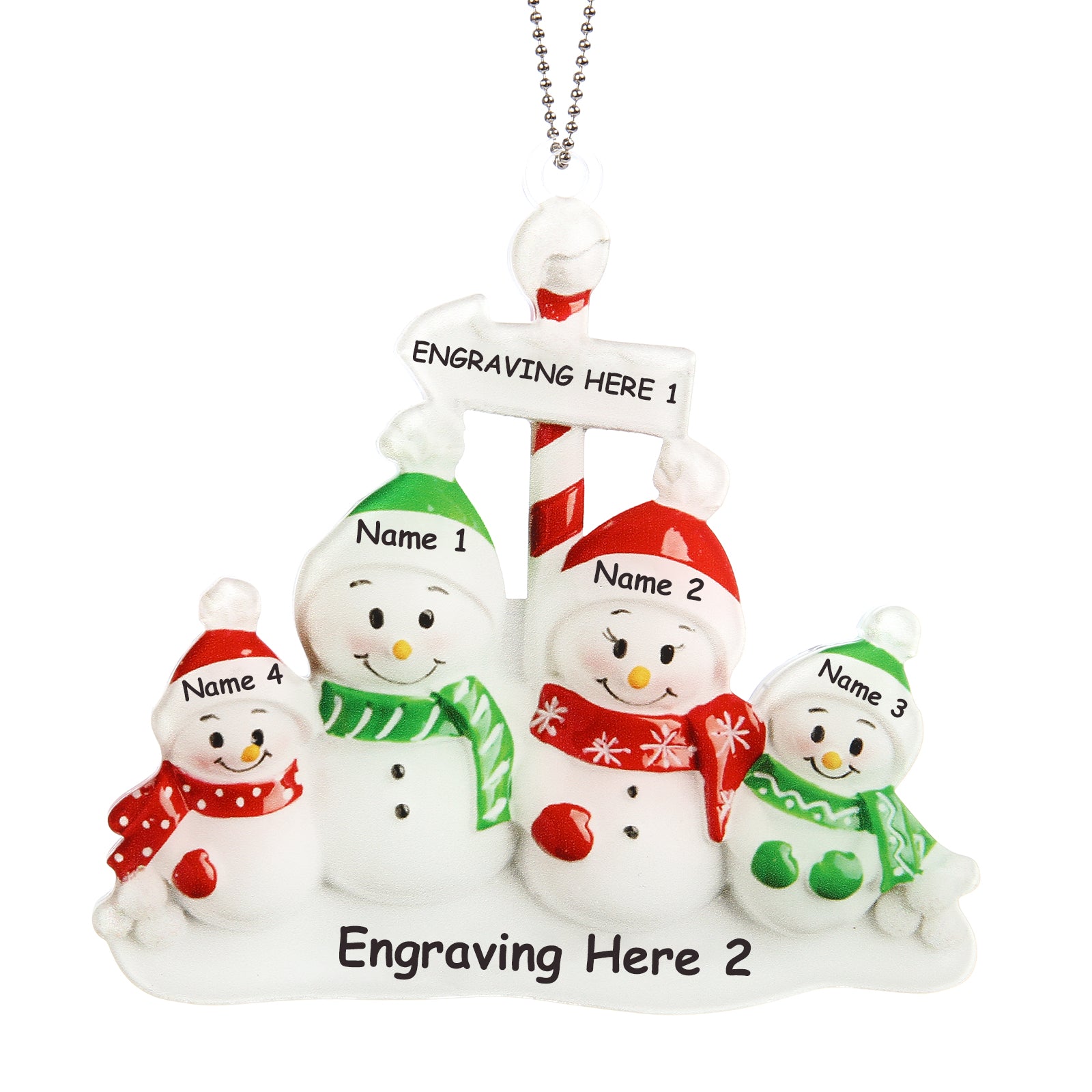 Personalised Snowman Christmas Ornament - handmade