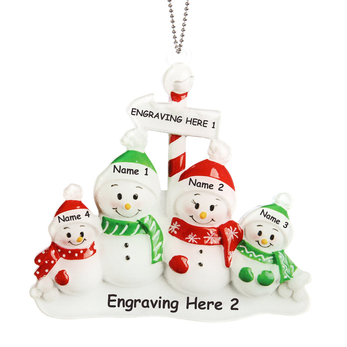 Personalised Snowman Christmas Ornament - handmade