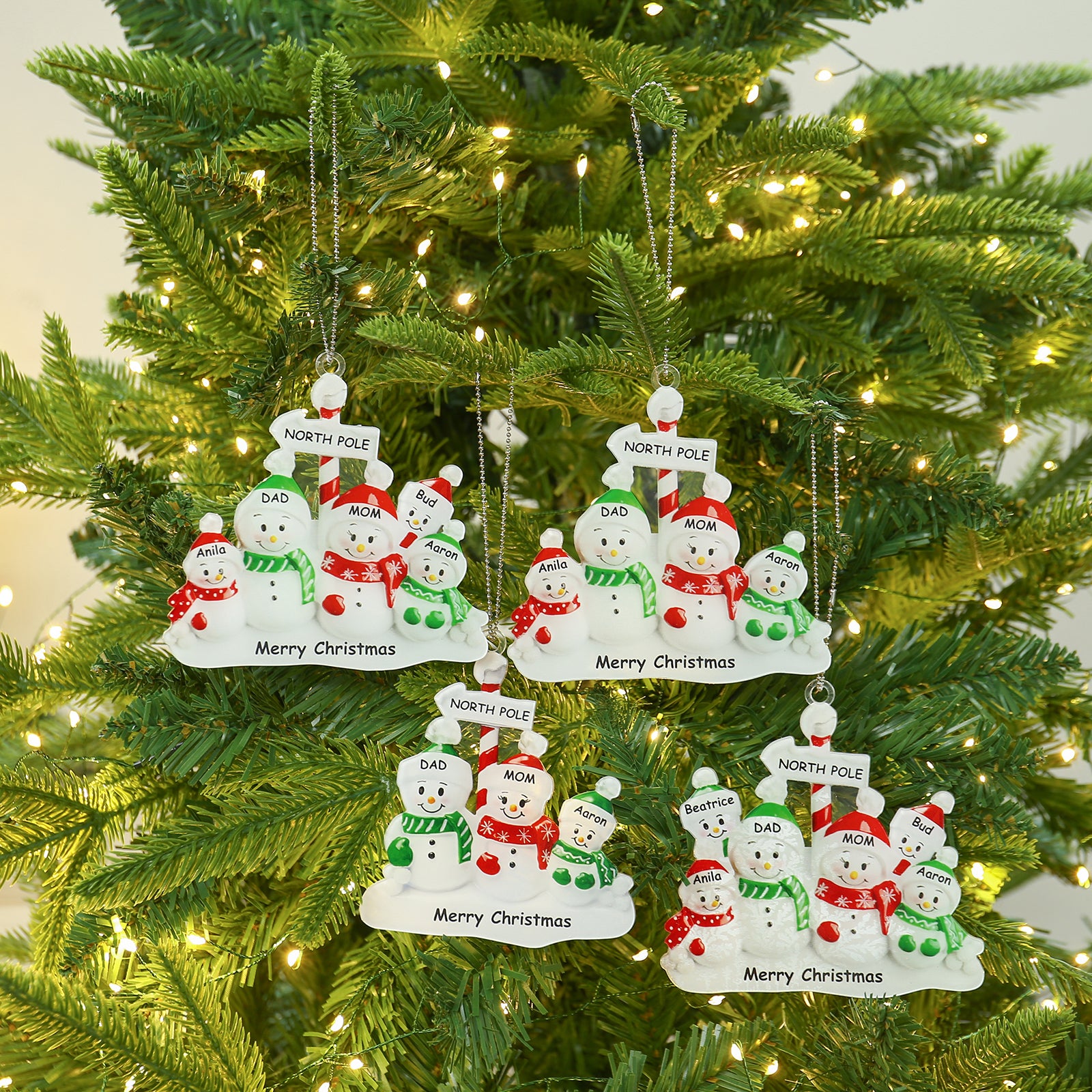 Personalised Snowman Christmas Ornament - handmade