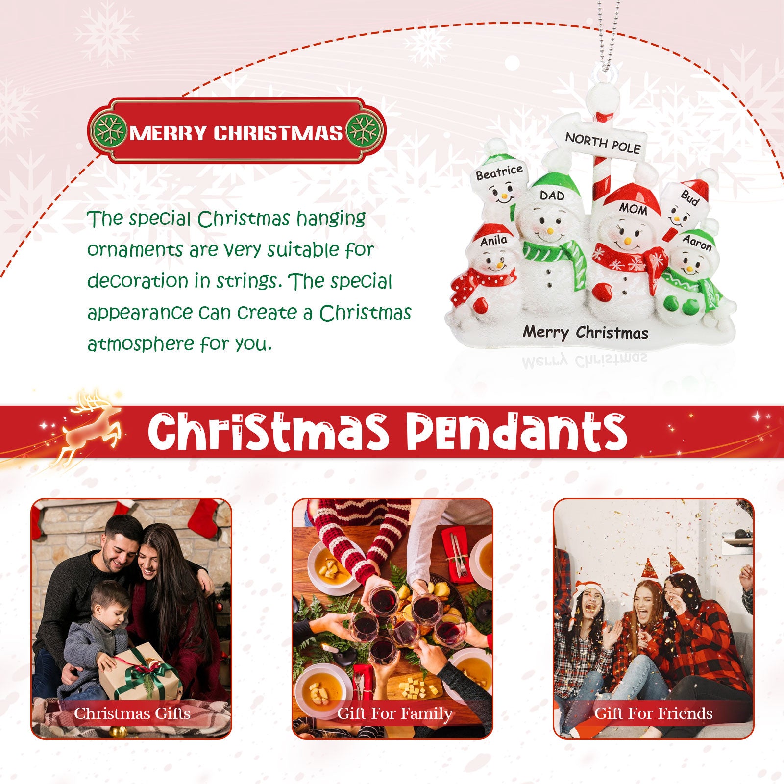 Personalised Snowman Christmas Ornament - handmade