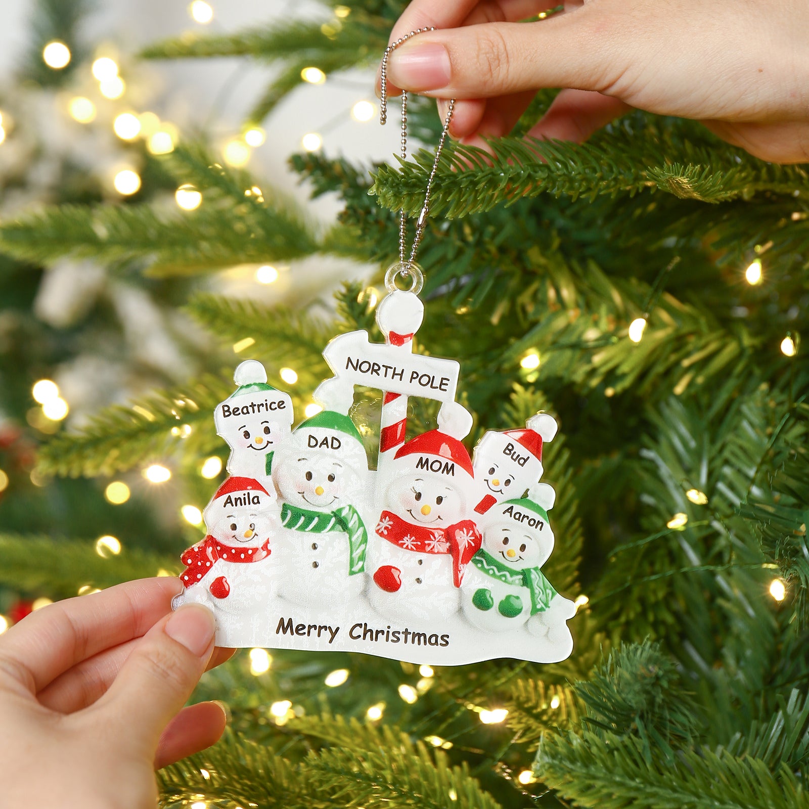 Personalised Snowman Christmas Ornament - handmade