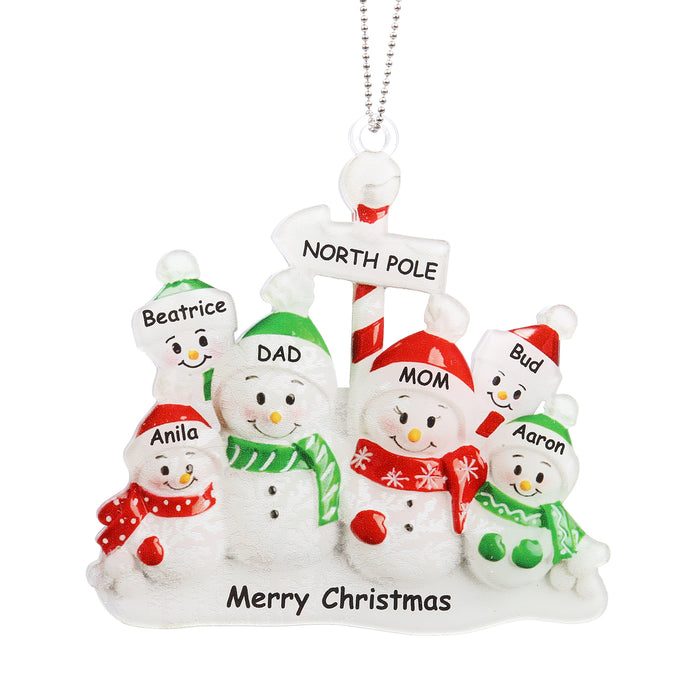 Personalised Snowman Christmas Ornament - handmade