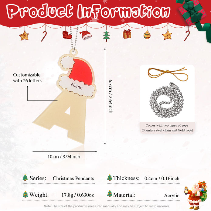 Personalised Letter Christmas Ornament - handmade