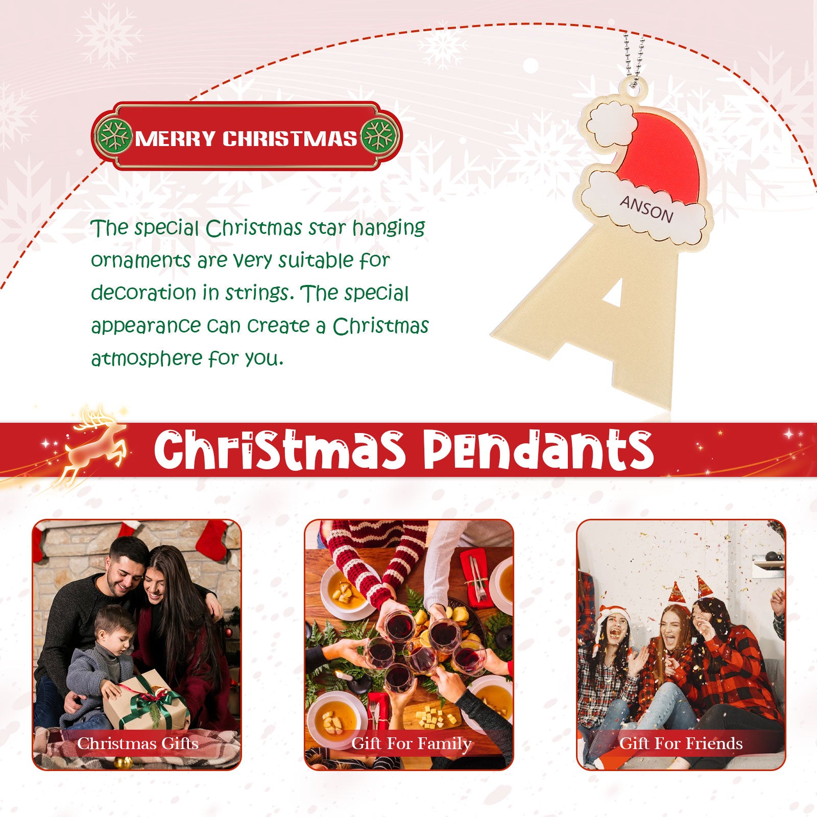 Personalised Letter Christmas Ornament - handmade