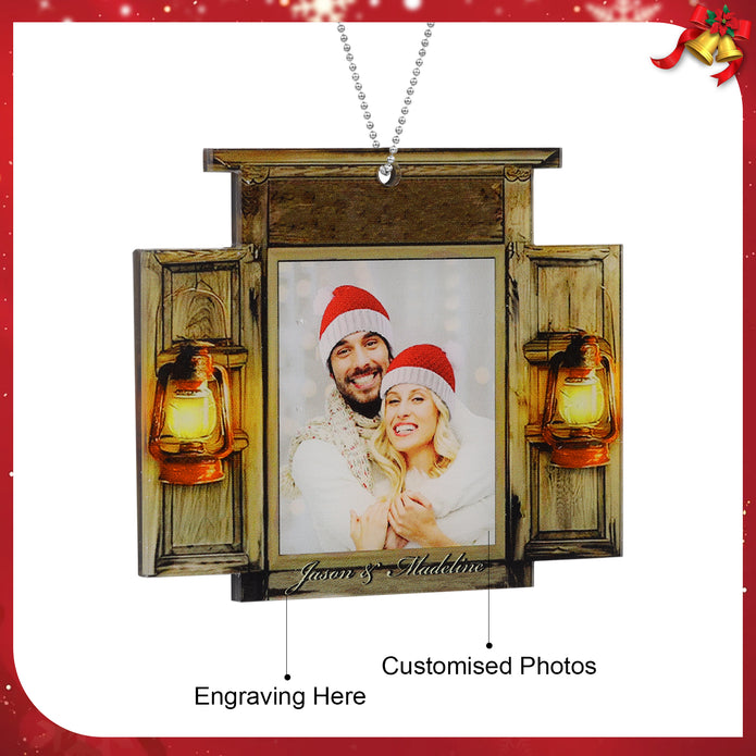 Personalised Christmas Name & Photo Ornament - handmade