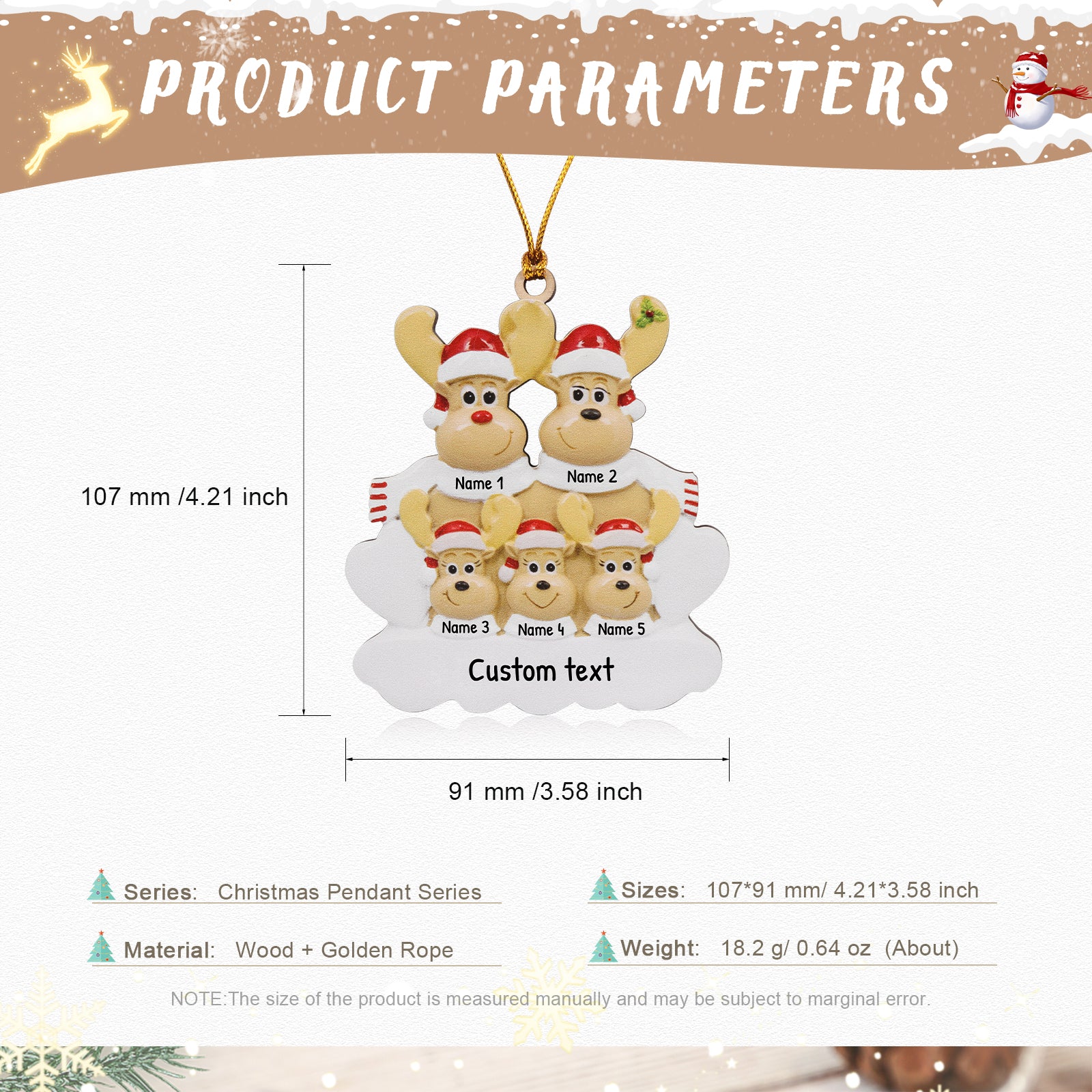 Personalised Christmas Name Ornament - handmade