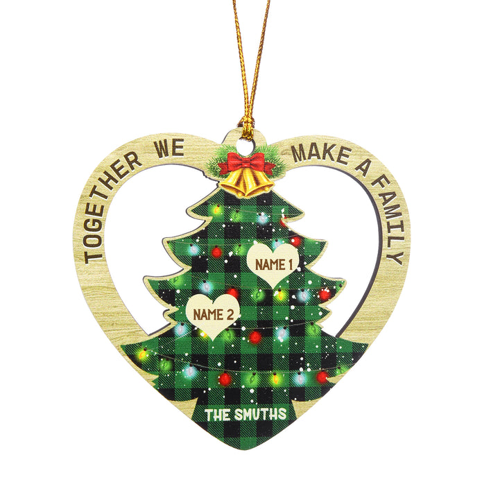 Personalised Heart Christmas Tree Ornament - handmade
