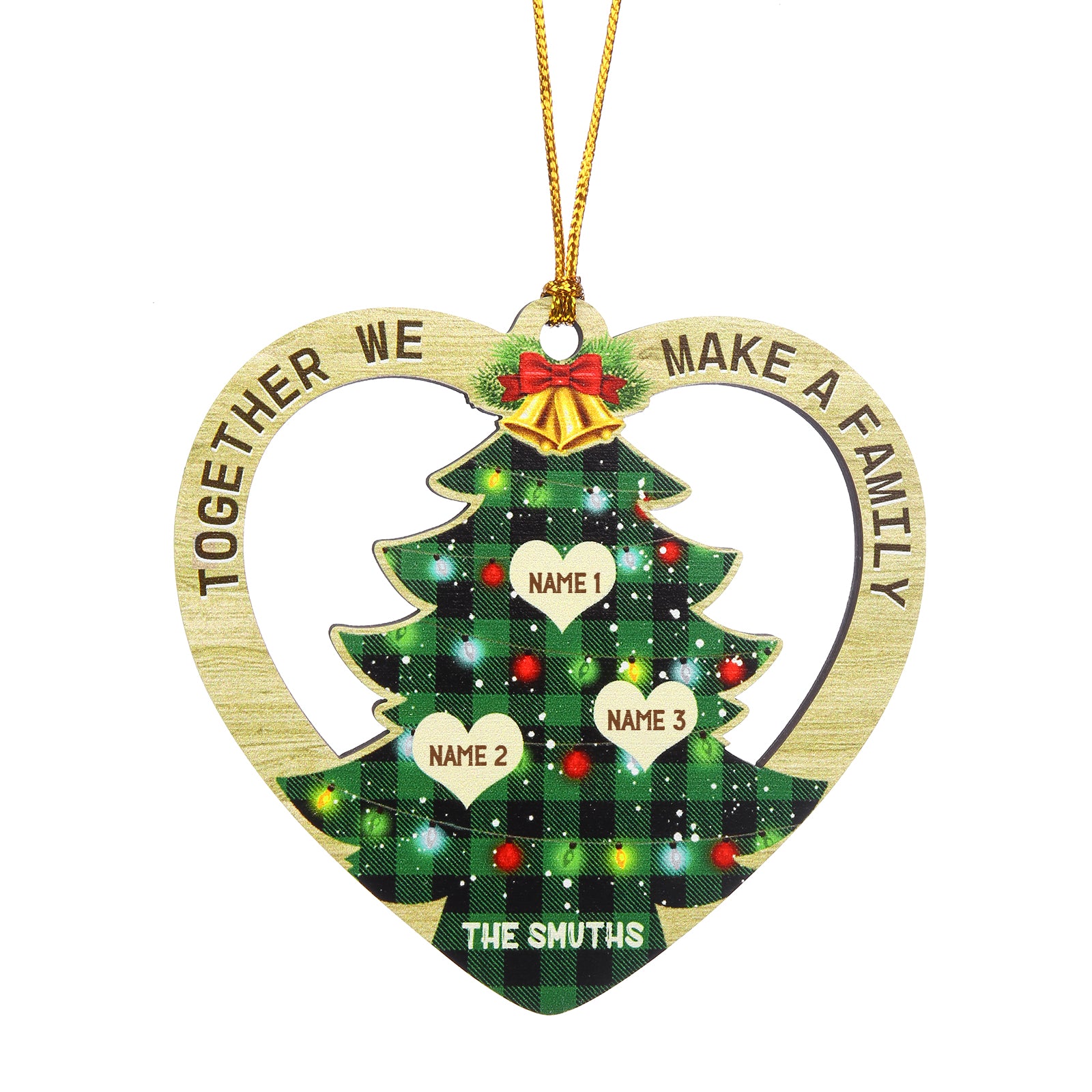 Personalised Heart Christmas Tree Ornament - handmade