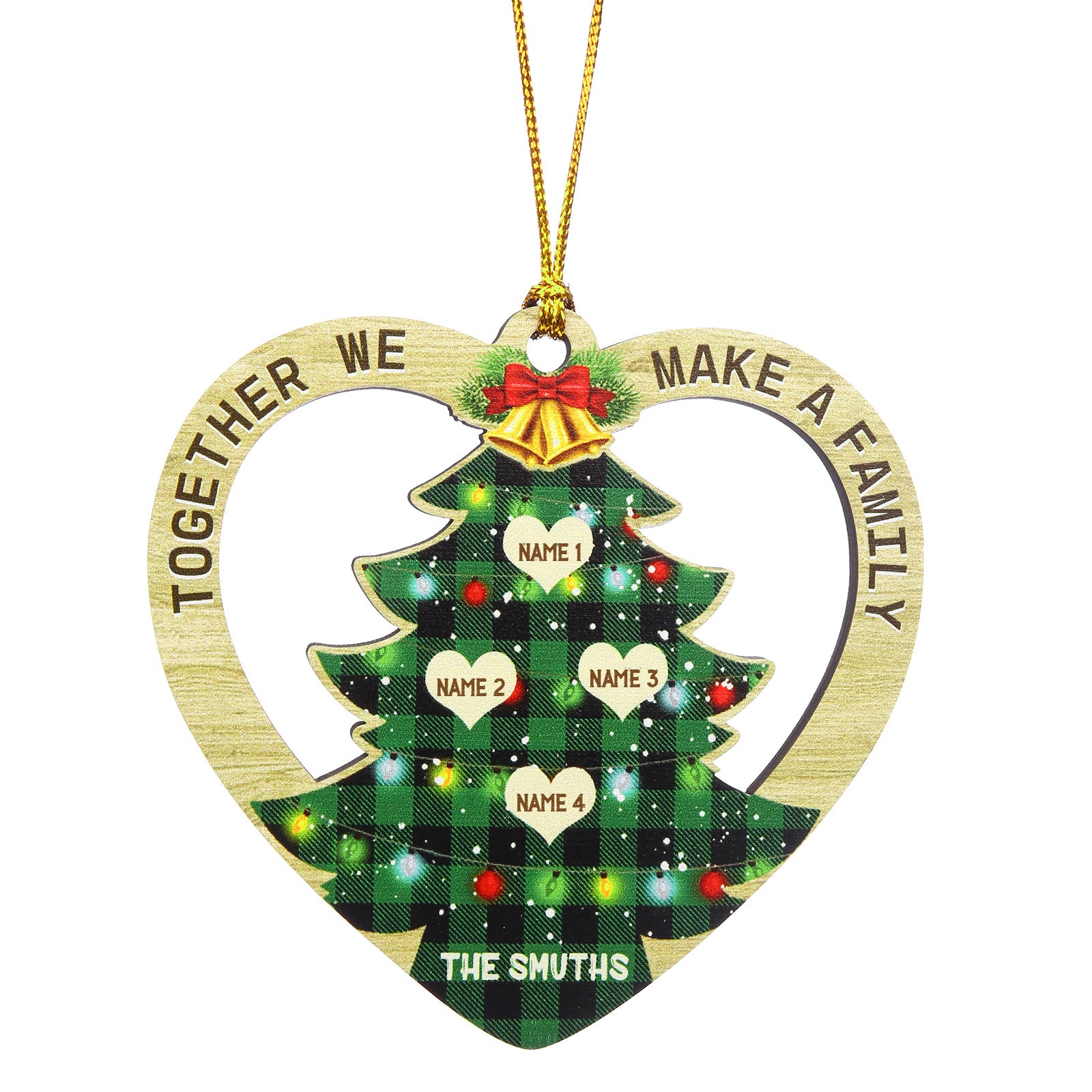 Personalised Heart Christmas Tree Ornament - handmade