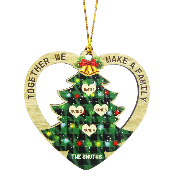 Personalised Heart Christmas Tree Ornament - handmade