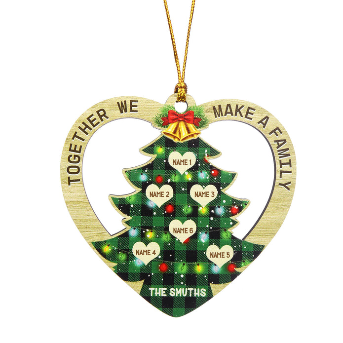 Personalised Heart Christmas Tree Ornament - handmade