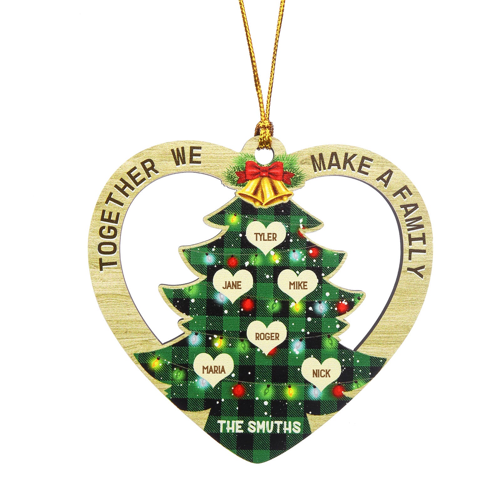 Personalised Heart Christmas Tree Ornament - handmade
