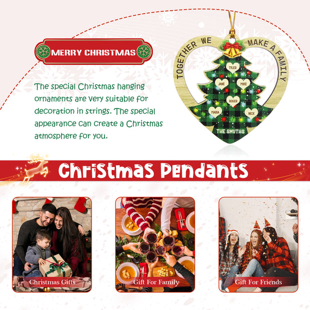 Personalised Heart Christmas Tree Ornament - handmade