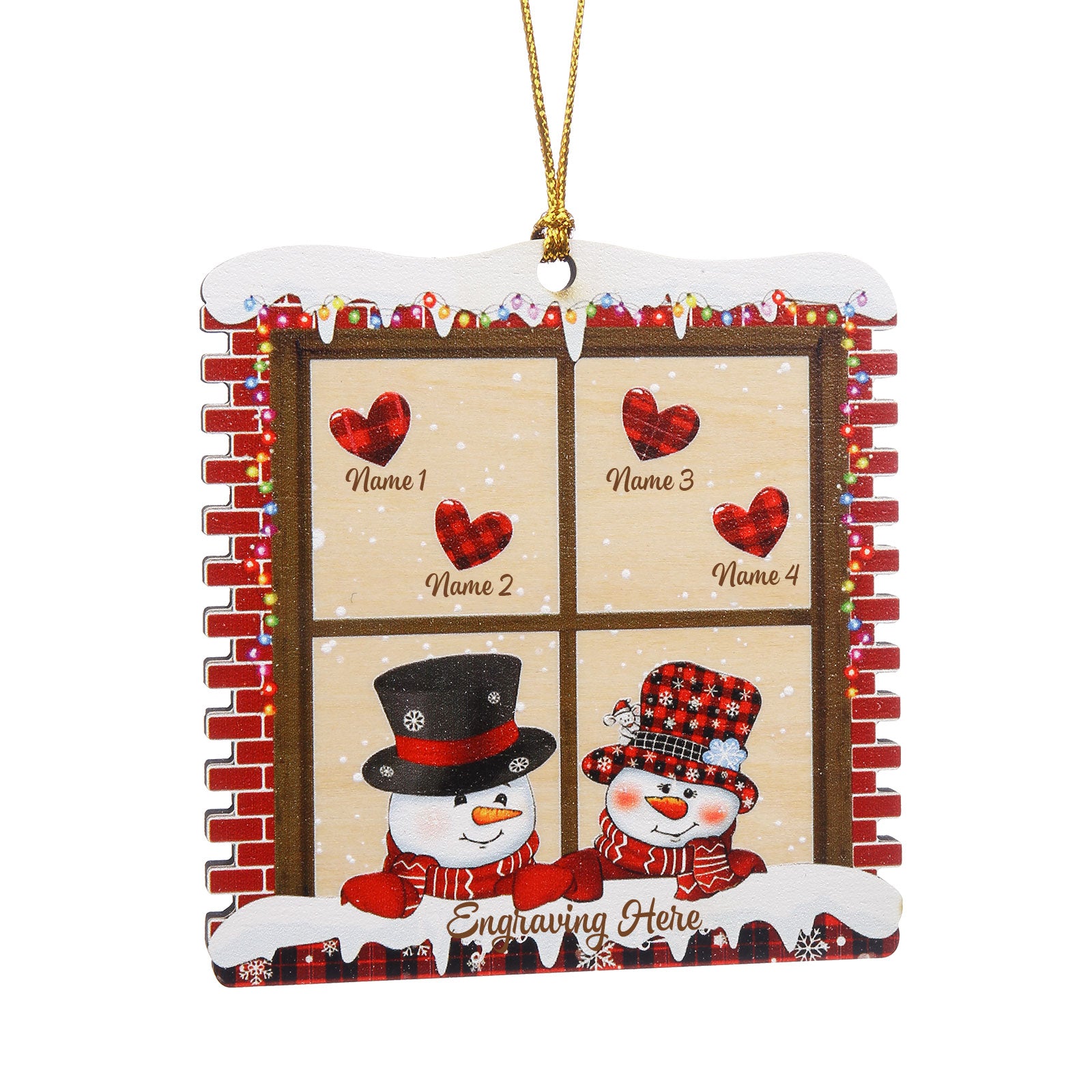 Personalised Snowman Christmas Ornament - handmade