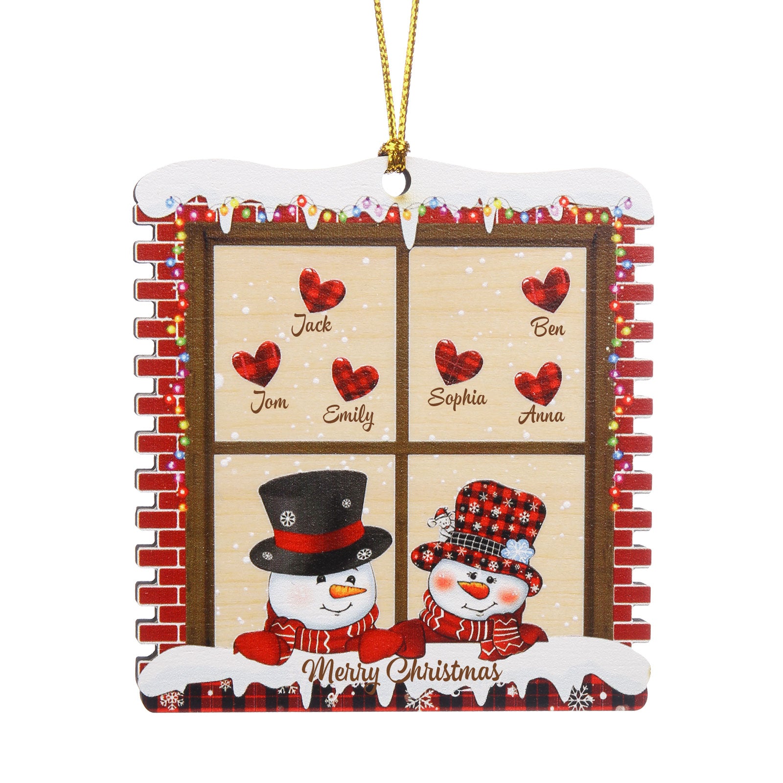 Personalised Snowman Christmas Ornament - handmade