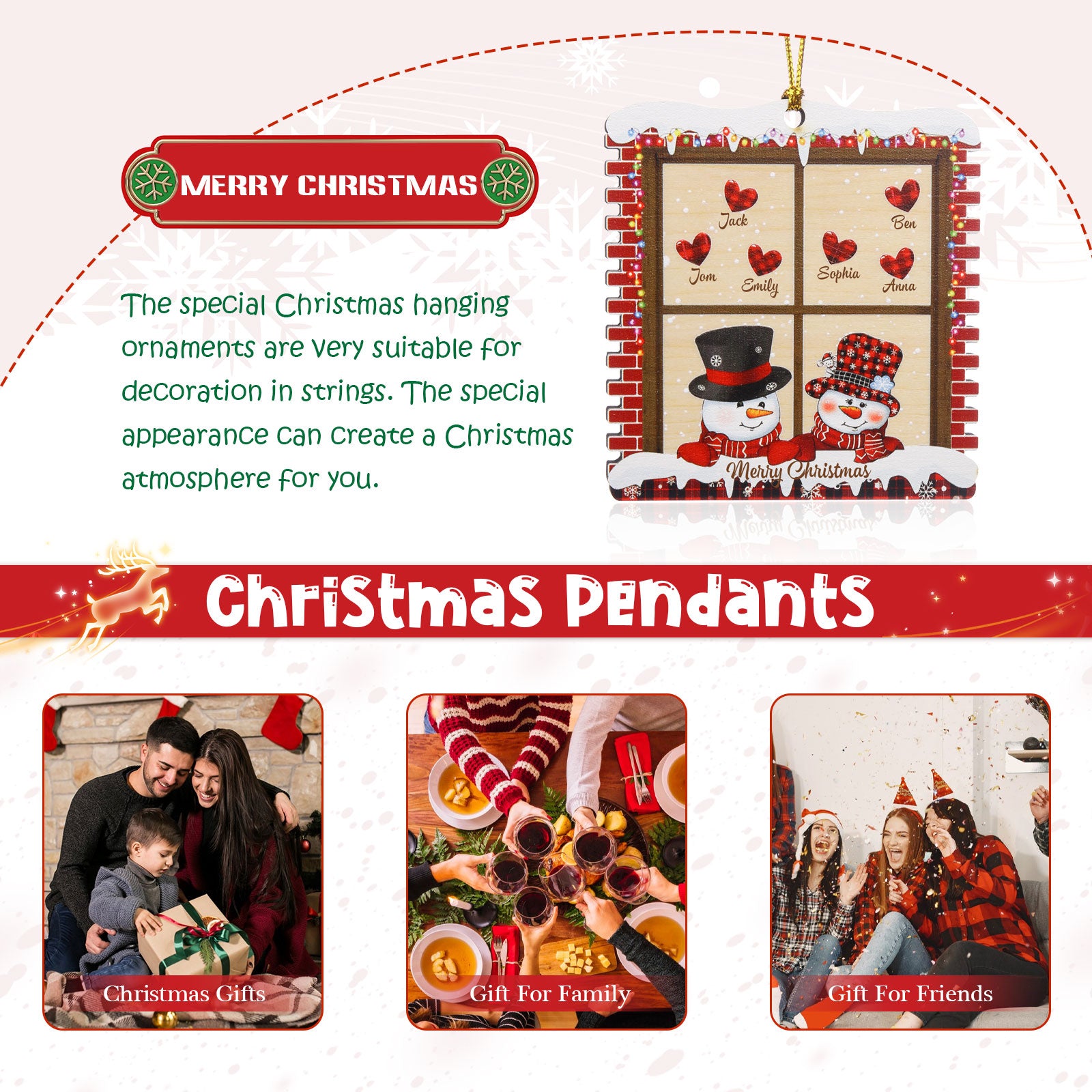 Personalised Snowman Christmas Ornament - handmade