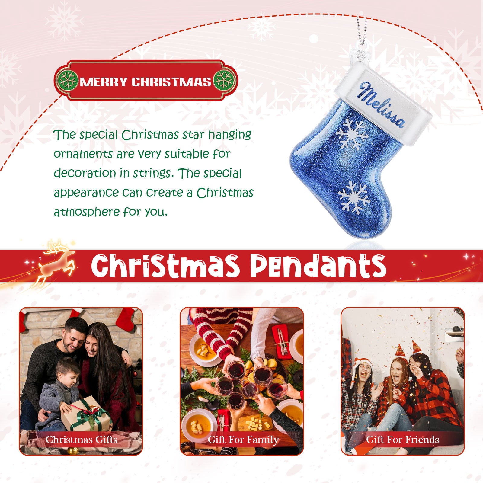 Personalised Christmas Sock Ornament - handmade