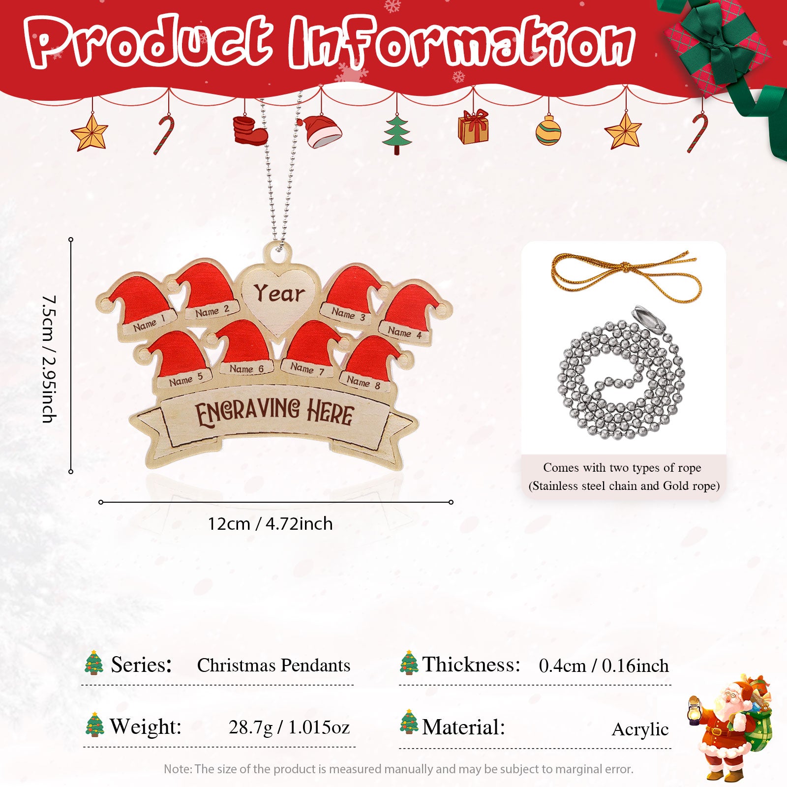 Personalised Christmas Name Ornament - handmade