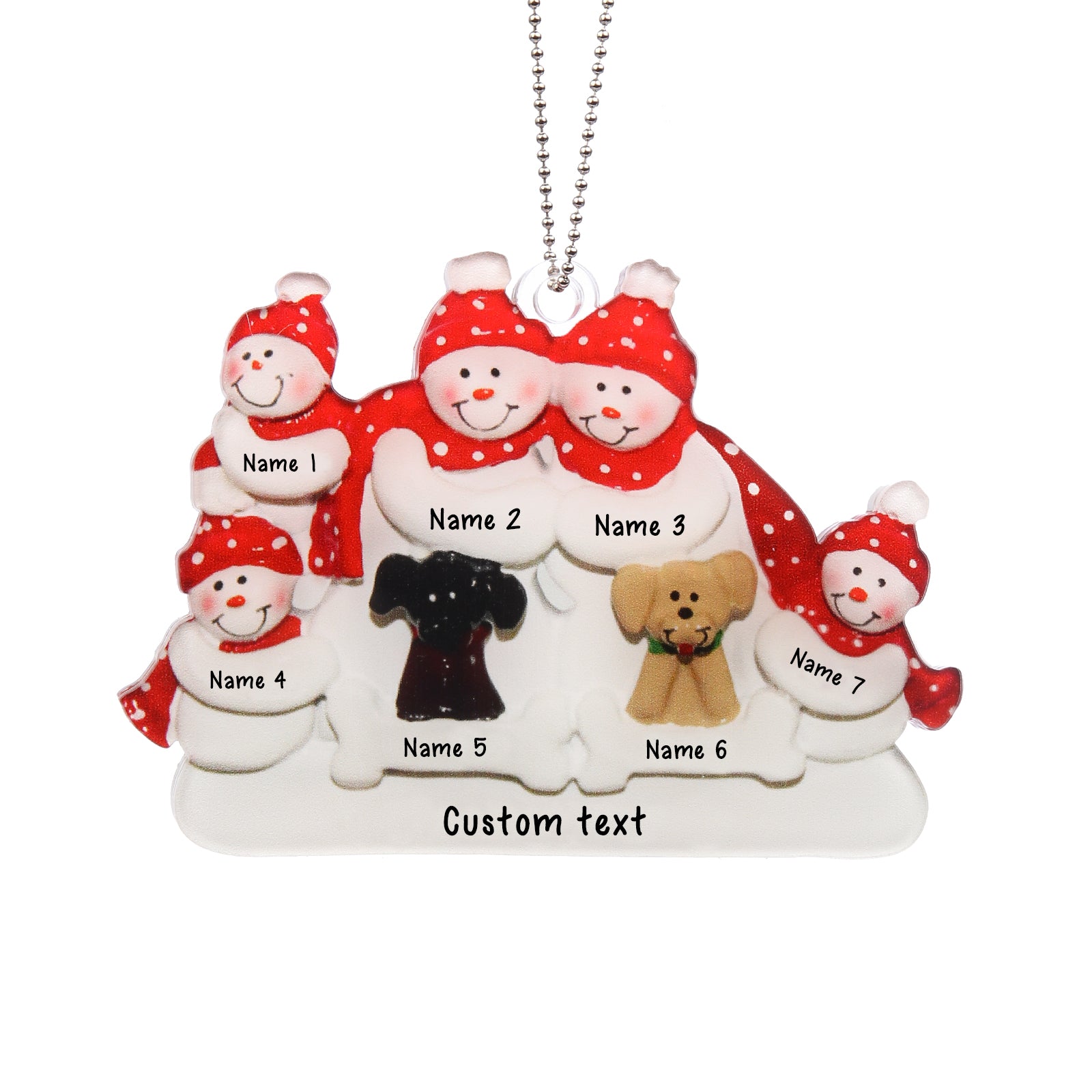 Personalised Dog & Snowman Ornament - handmade