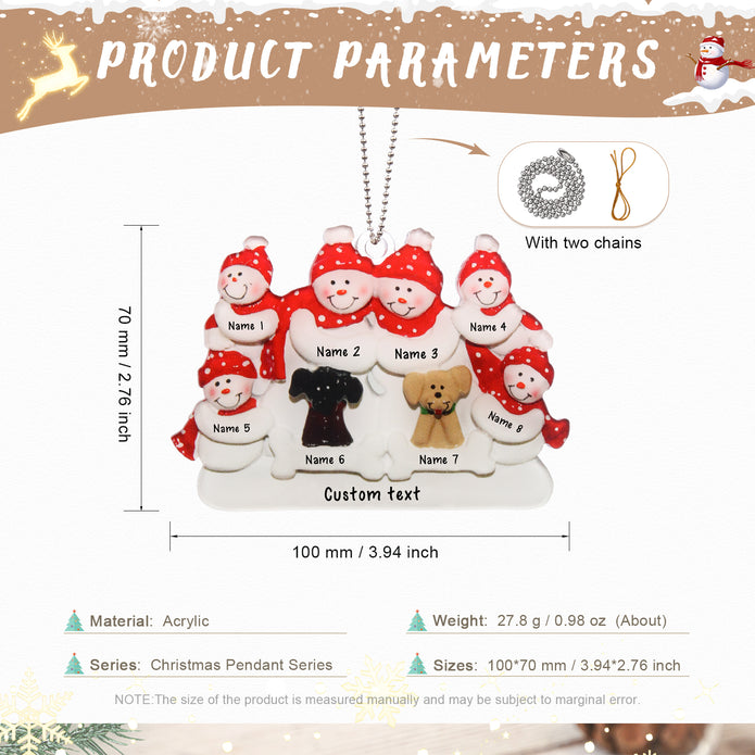 Personalised Dog & Snowman Ornament - handmade