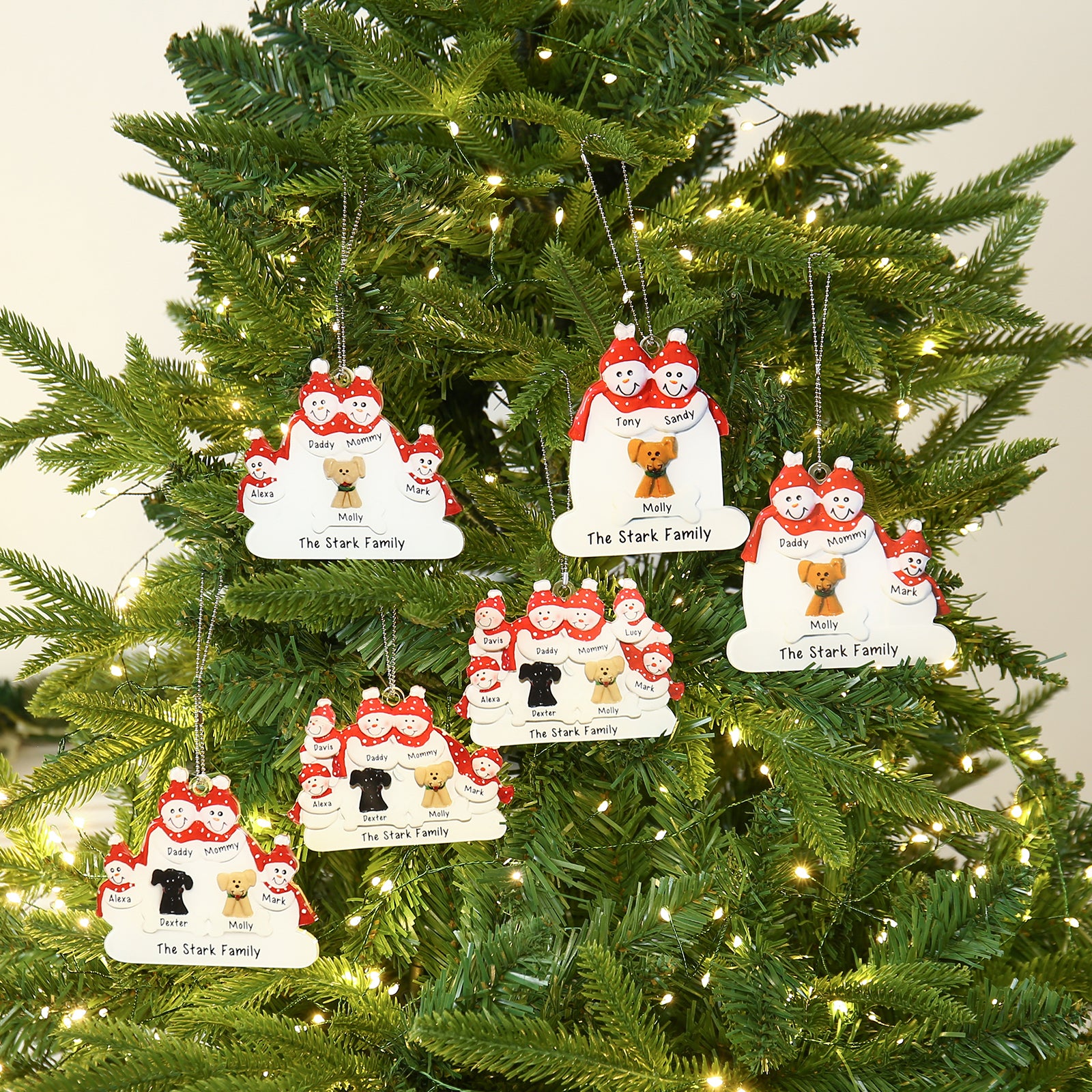 Personalised Dog & Snowman Ornament - handmade