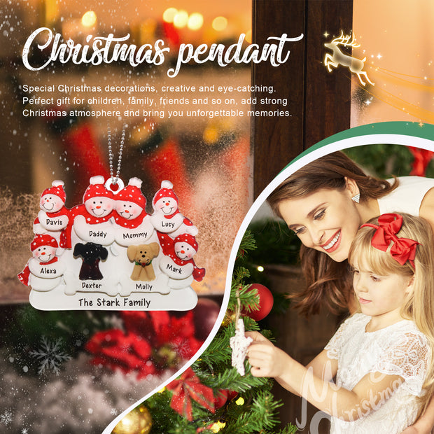 Personalised Dog & Snowman Ornament - handmade