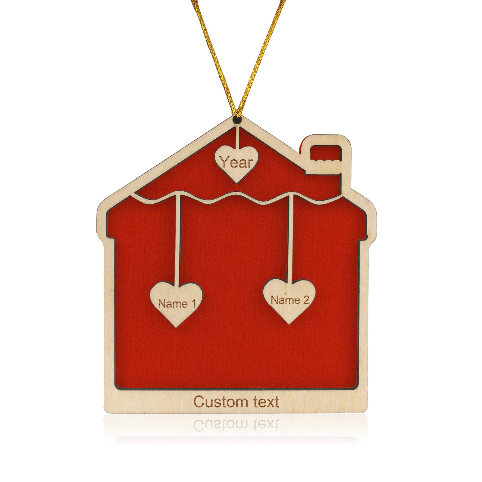 Personalised House Christmas Ornament - handmade