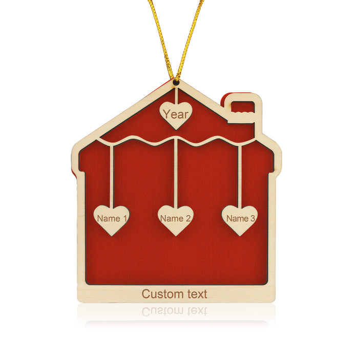 Personalised House Christmas Ornament - handmade
