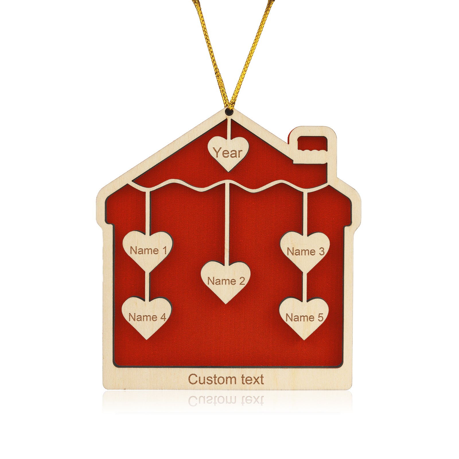 Personalised House Christmas Ornament - handmade