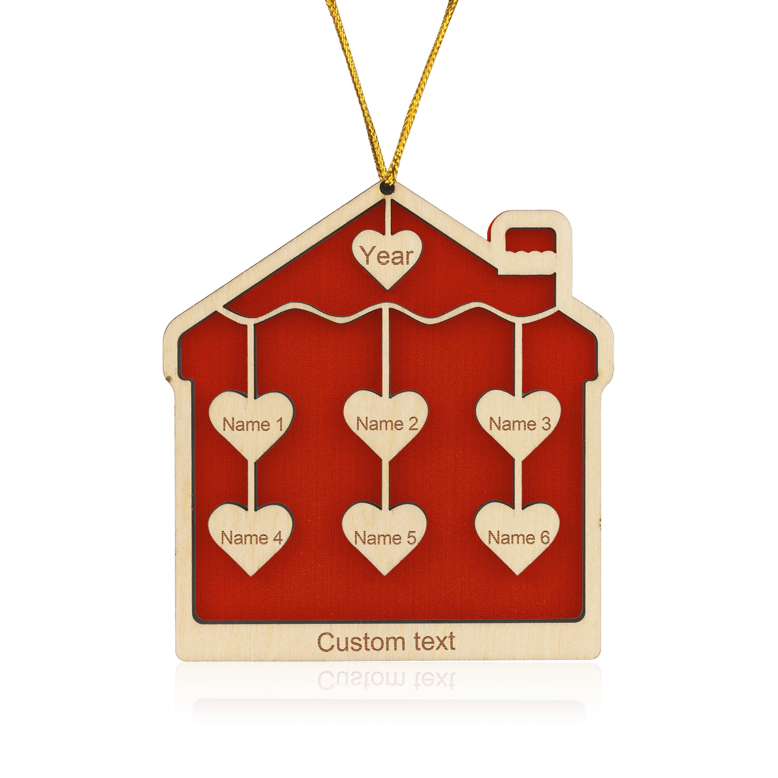 Personalised House Christmas Ornament - handmade