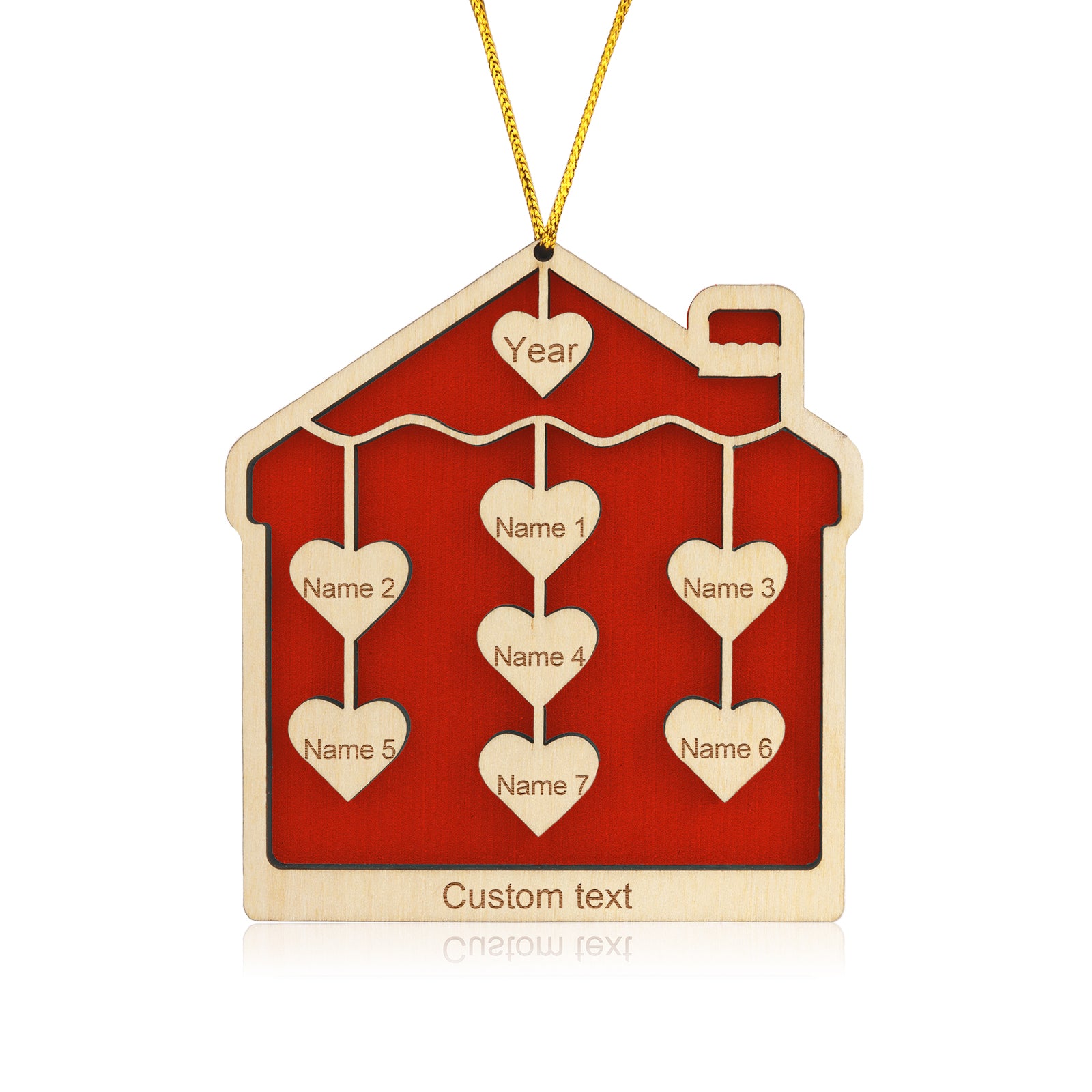 Personalised House Christmas Ornament - handmade