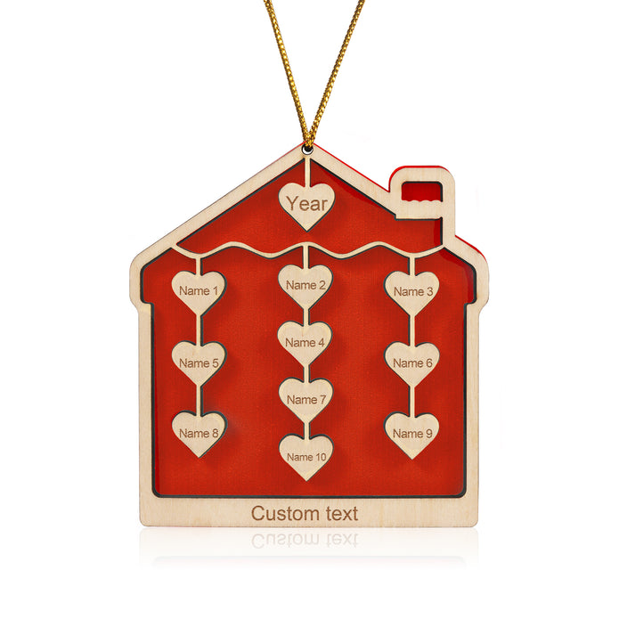 Personalised House Christmas Ornament - handmade