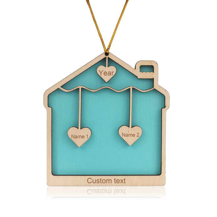 Personalised House Christmas Ornament - handmade